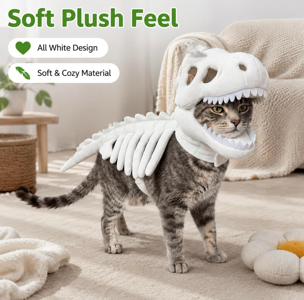 GLOW-IN-DARK Dinosaur Skeleton Pet Costume
